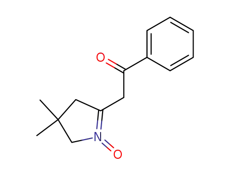Molecular Structure of 61856-67-5 (Ethanone, 2-(3,4-dihydro-3,3-dimethyl-1-oxido-2H-pyrrol-5-yl)-1-phenyl-)