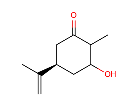 Molecular Structure of 1202166-90-2 ((R)-3-Hydroxy-5-isopropenyl-2-methyl-cyclohexanone)