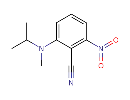 Molecular Structure of 63365-38-8 (Benzonitrile, 2-[methyl(1-methylethyl)amino]-6-nitro-)