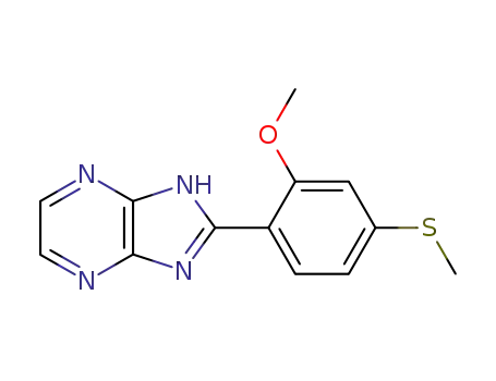 Molecular Structure of 99454-75-8 (2-(2-methoxy-4-methylthiophenyl)-1H-imidazo<4,5-b>pyrazine)