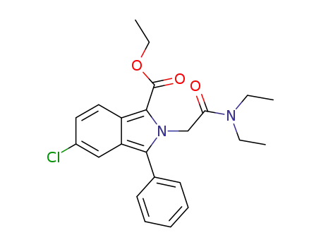 Molecular Structure of 61295-15-6 (2H-Isoindole-1-carboxylic acid,
5-chloro-2-[2-(diethylamino)-2-oxoethyl]-3-phenyl-, ethyl ester)