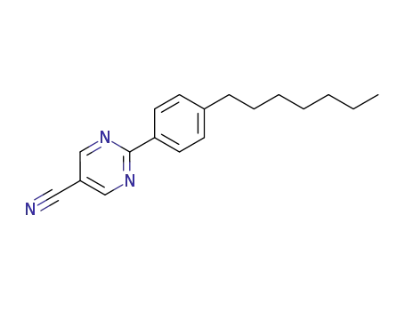Molecular Structure of 59855-47-9 (5-Pyrimidinecarbonitrile, 2-(4-heptylphenyl)-)