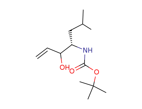Molecular Structure of 187532-13-4 (4(S)-<(tert-butyloxycarbonyl)amino>-3-hydroxy-6-methyl-1-heptene)