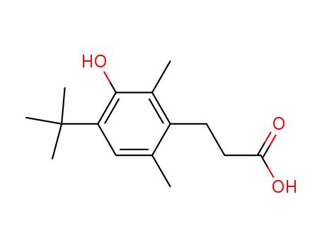 Molecular Structure of 55699-16-6 (3-(4-tert.-Butyl-2,6-dimethyl-3-hydroxyphenyl)propionic acid)