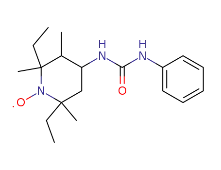 Molecular Structure of 61683-09-8 (1-Piperidinyloxy,
2,6-diethyl-2,3,6-trimethyl-4-[[(phenylamino)carbonyl]amino]-)