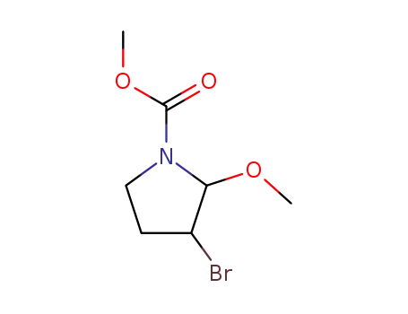 Molecular Structure of 113718-39-1 (1-Pyrrolidinecarboxylic acid, 3-bromo-2-methoxy-, methyl ester)