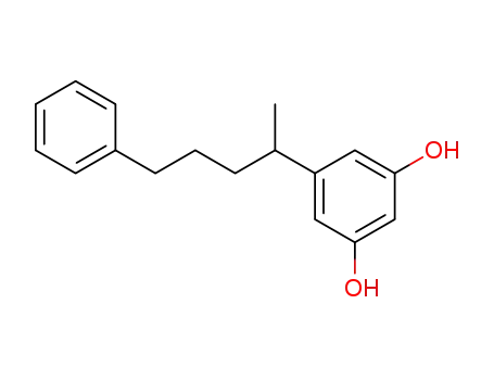 Molecular Structure of 54540-51-1 (1,3-Benzenediol, 5-(1-methyl-4-phenylbutyl)-)
