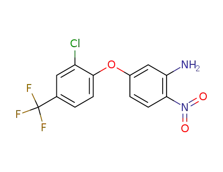 Molecular Structure of 42874-46-4 (Benzenamine, 5-[2-chloro-4-(trifluoromethyl)phenoxy]-2-nitro-)