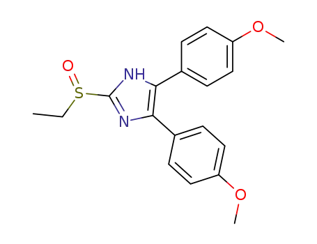 Molecular Structure of 62894-35-3 (1H-Imidazole, 2-(ethylsulfinyl)-4,5-bis(4-methoxyphenyl)-)