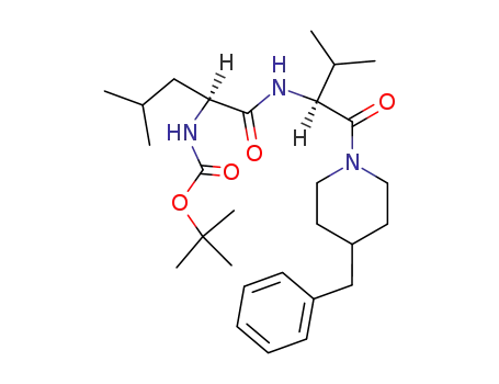 Molecular Structure of 118792-33-9 ({(S)-1-[(S)-1-(4-Benzyl-piperidine-1-carbonyl)-2-methyl-propylcarbamoyl]-3-methyl-butyl}-carbamic acid tert-butyl ester)
