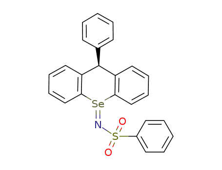 Molecular Structure of 82238-26-4 (9H-Selenoxanthene,
10,10-dihydro-9-phenyl-10-[(phenylsulfonyl)imino]-, cis-)