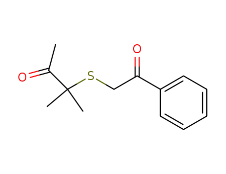 Molecular Structure of 100989-88-6 (2-Butanone, 3-methyl-3-[(2-oxo-2-phenylethyl)thio]-)