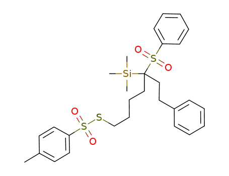 3-(trimethylsilyl)-1-phenyl-3-(phenylsulfonyl)-7-p-(toluenethiosulfonyl)heptane