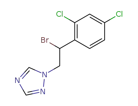 Molecular Structure of 63398-48-1 (1H-1,2,4-Triazole, 1-[2-bromo-2-(2,4-dichlorophenyl)ethyl]-)