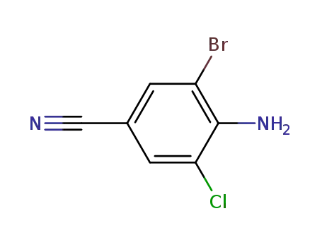 Molecular Structure of 201857-39-8 (Benzonitrile,4-amino-3-bromo-5-chloro-)
