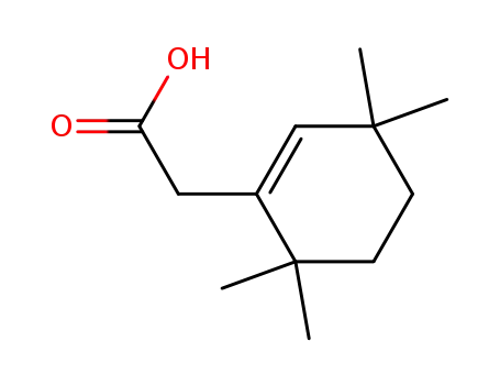 Molecular Structure of 90103-44-9 (1-Cyclohexene-1-acetic acid, 3,3,6,6-tetramethyl-)