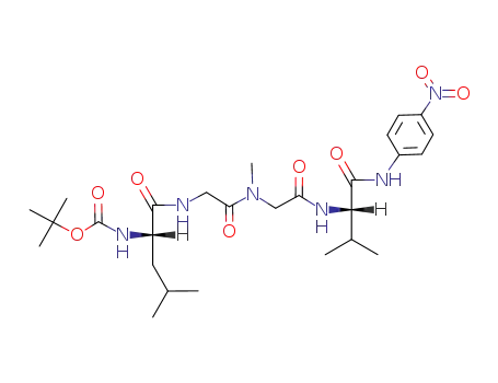 Molecular Structure of 87263-11-4 (Boc-Leu-Gly-Sar-Val-pNA)