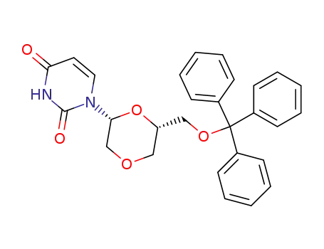 1-(R)-<6-(R)-trityloxymethyl-1,4-dioxan-2-yl>uracil