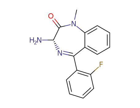 Molecular Structure of 103343-68-6 (2H-1,4-Benzodiazepin-2-one,
3-amino-5-(2-fluorophenyl)-1,3-dihydro-1-methyl-, (S)-)