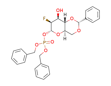 Phosphoric acid dibenzyl ester (2R,4aR,6R,7S,8S,8aS)-7-fluoro-8-hydroxy-2-phenyl-hexahydro-pyrano[3,2-d][1,3]dioxin-6-yl ester
