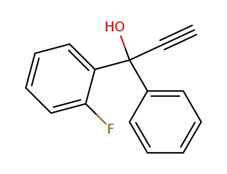 Molecular Structure of 56431-26-6 (Benzenemethanol, a-ethynyl-2-fluoro-a-phenyl-)