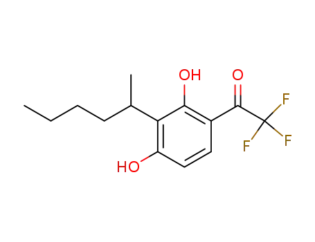 Molecular Structure of 65240-18-8 (2,4-Dihydroxy-3-(1'-methyl-pentyl)-trifluoroacetophenone)