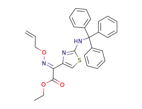 Molecular Structure of 64486-14-2 ((<i>E</i>)-allyloxyimino-(2-tritylamino-thiazol-4-yl)-acetic acid ethyl ester)