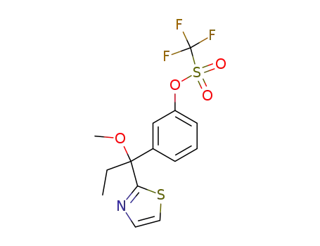 Molecular Structure of 152917-50-5 (1-<1-methoxy-1-(thiazol-2-yl)propyl>-3-<<(trifluoromethyl)sulfonyl>oxy>benzene)
