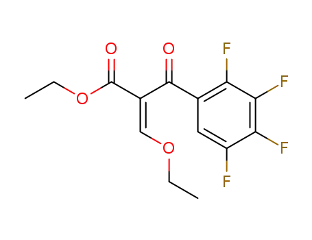 Molecular Structure of 103994-82-7 (ethyl 3-ethoxy-2-(2,3,4,5-tetra-fluorobenzoyl)-acrylate)