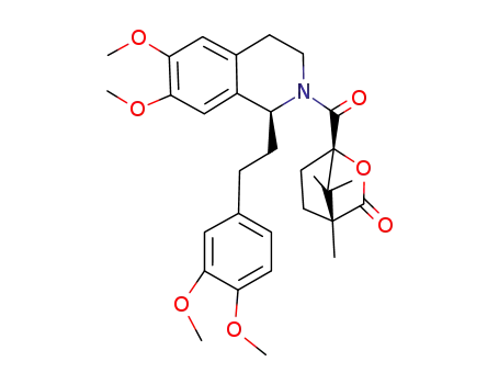 (1S,4R)-1-<(1S)-1,2,3,4-Tetrahydro-6,7-dimethoxy-1-<2-(3,4-dimethoxyphenyl)-1-ethyl>-2-isoquinolylcarbonyl>-4,7,7-trimethyl-2-oxa-bicyclo<2.2.1>heptan-3-one