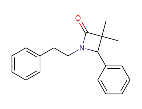Molecular Structure of 54965-33-2 (3,3-Dimethyl-4-phenyl-1-(2-phenylethyl)azetidin-2-one)
