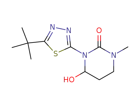 Molecular Structure of 59067-05-9 (tetrahydro-1-(5-t-butyl-1,3,4-thiadiazol-2-yl)-3-methyl-6-hydroxy-2(1H)-pyrimidinone)