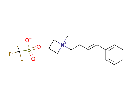 Molecular Structure of 112403-59-5 (1-methyl-1-<(E)-4-phenyl-3-butenyl>azetidinium trifluoromethanesulfonate)