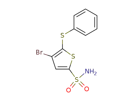 Molecular Structure of 63032-00-8 (2-Thiophenesulfonamide, 4-bromo-5-(phenylthio)-)