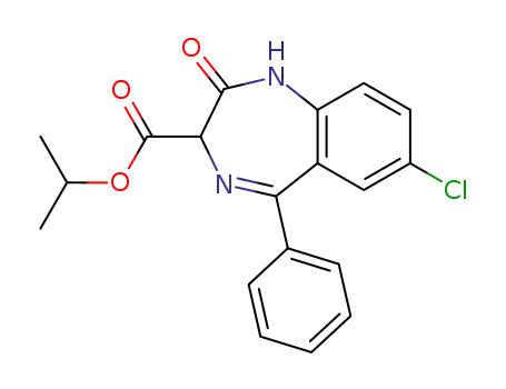 Molecular Structure of 61294-98-2 (1H-1,4-Benzodiazepine-3-carboxylic acid,
7-chloro-2,3-dihydro-2-oxo-5-phenyl-, 1-methylethyl ester)
