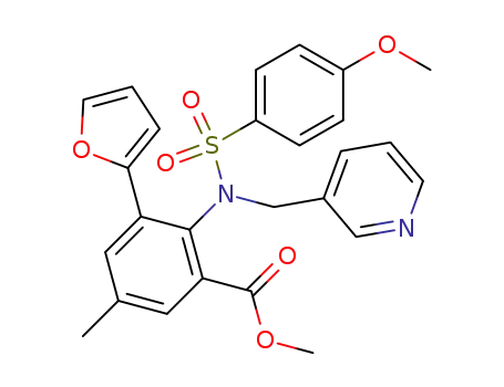 3-Furan-2-yl-2-[(4-methoxybenzenesulfonyl)-pyridin-3-ylmethylamino]-5-methyl-benzoic acid methyl ester
