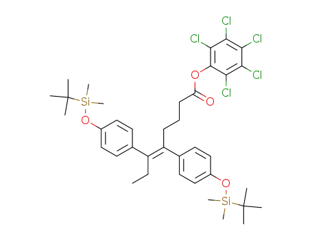 Molecular Structure of 120743-59-1 ((E)-4-pentachlorophenyl 5,6-bis<4-(tert-butyldimethylsiloxy)phenyl>-5-octenoate)