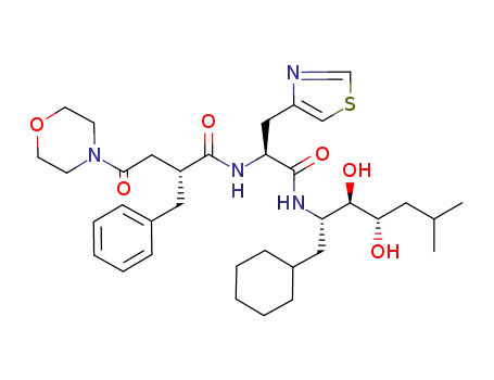 (2S,3R,4S)-2-<<N-<(2S)-2-benzyl-3-(4-morpholinylcarbonyl)propionyl>-3-(4-thiazolyl)-L-alanyl>amino>-1-cyclohexyl-3,4-dihydroxy-6-methylheptane