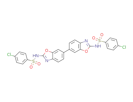 Molecular Structure of 127933-44-2 (6,6'-bis{N-[(4-chlorophenyl)sulfonyl]-1,3-benzoxazol-2-amine})