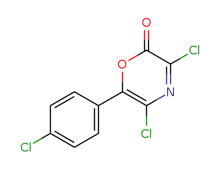 Molecular Structure of 125850-01-3 (2H-1,4-Oxazin-2-one,  3,5-dichloro-6-(4-chlorophenyl)-)