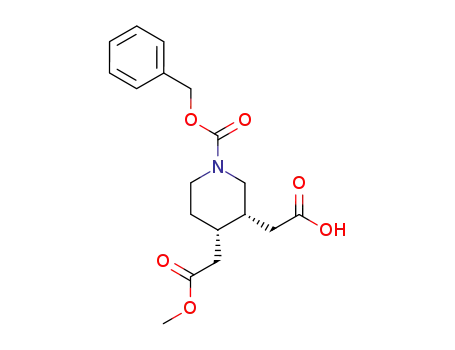 (3R,4S)-3-Carboxymethyl-4-methoxycarbonylmethyl-piperidine-1-carboxylic acid benzyl ester