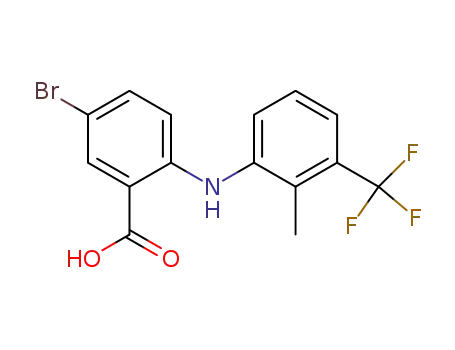 Molecular Structure of 61708-29-0 (Benzoic  acid,  5-bromo-2-[[2-methyl-3-(trifluoromethyl)phenyl]amino]-)