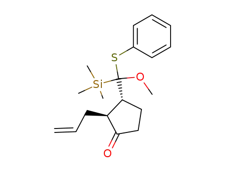 Cyclopentanone,
3-[methoxy(phenylthio)(trimethylsilyl)methyl]-2-(2-propenyl)-