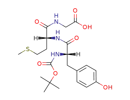 Molecular Structure of 69612-72-2 (Glycine, N-[N-[N-[(1,1-dimethylethoxy)carbonyl]-L-tyrosyl]-D-methionyl]-)