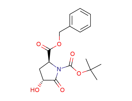 Molecular Structure of 116857-24-0 (benzyl (2S,4R)-1-tert-butoxycarbonyl-4-hydroxy-5-oxopyrrolidine-2-carboxylate)