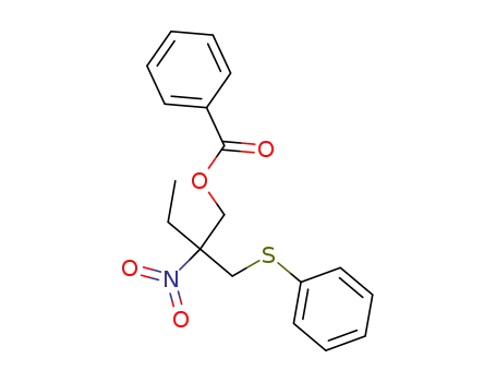 1-Butanol, 2-nitro-2-[(phenylthio)methyl]-, benzoate (ester)