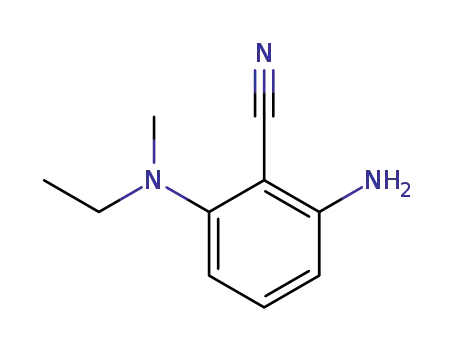 Molecular Structure of 63365-33-3 (Benzonitrile, 2-amino-6-(ethylmethylamino)-)