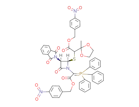 {(2R,3R)-3-(1,3-Dioxo-1,3-dihydro-isoindol-2-yl)-2-[(2-methyl-[1,3]dioxolan-2-yl)-(4-nitro-benzyloxycarbonyl)-methylsulfanyl]-4-oxo-azetidin-1-yl}-(triphenyl-λ<sup>5</sup>-phosphanylidene)-acetic acid 4-nitro-benzyl ester