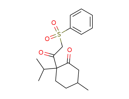 Cyclohexanone, 5-methyl-2-(1-methylethyl)-2-[(phenylsulfonyl)acetyl]-,
cis-