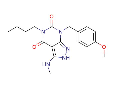 1H-Pyrazolo[3,4-d]pyrimidine-4,6(5H,7H)-dione,
5-butyl-7-[(4-methoxyphenyl)methyl]-3-(methylamino)-